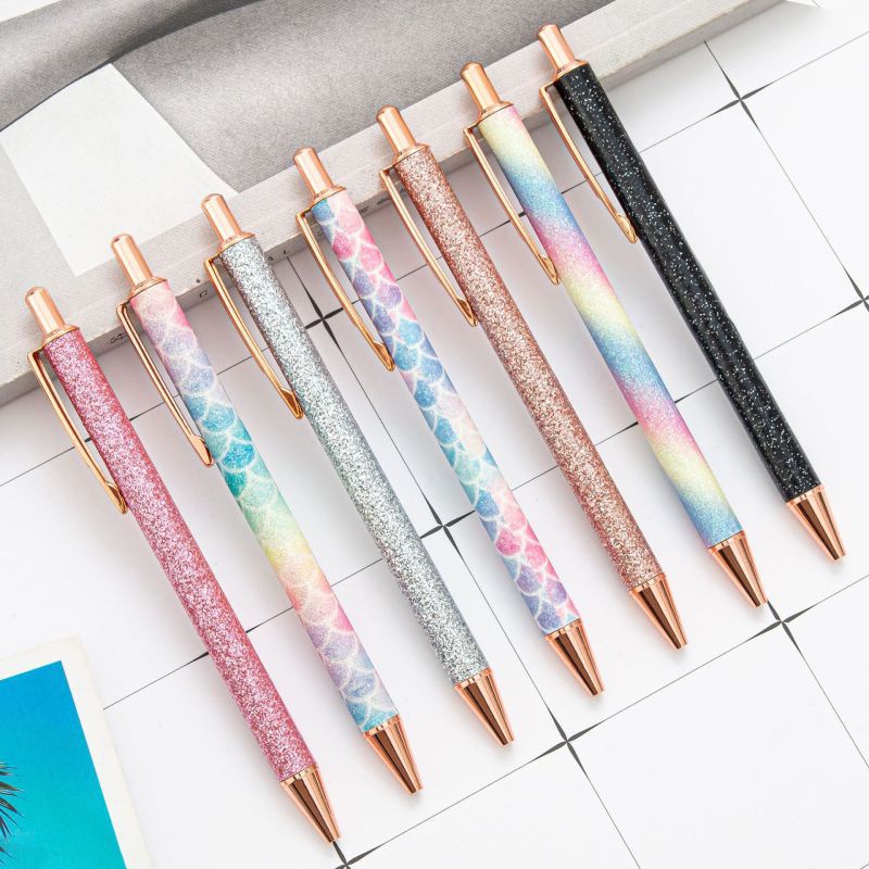 Metallic Colorful Glitter Pens For School / Office