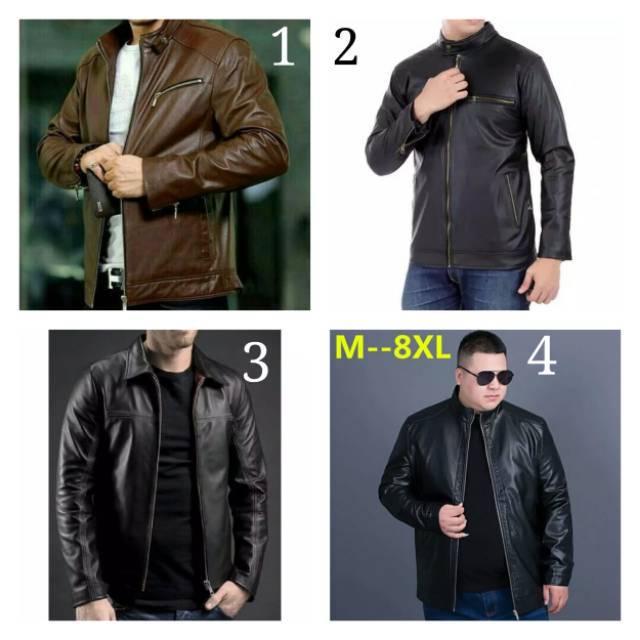 Jaket kulit pria ukuran jumbo besar jaket pria big size