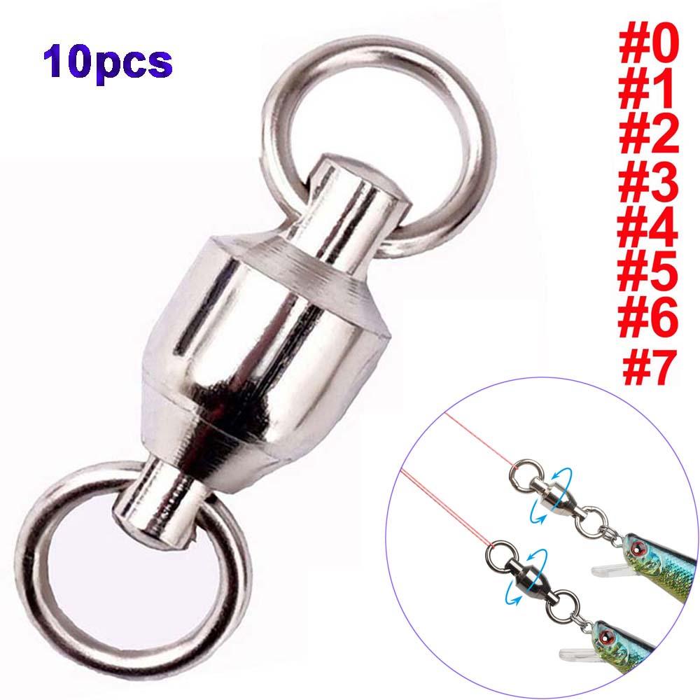 Lanfy Konektor Pancing Kekuatan Tinggi Super Kuat Stainless Steel Rolling Hooks Barrel Swivel Ring