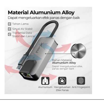 Usb 3.1 type-c thunderbolt to lan rj45 px 1000Mbps gigabit ethernet adapter aluminum uch1j uch-1j