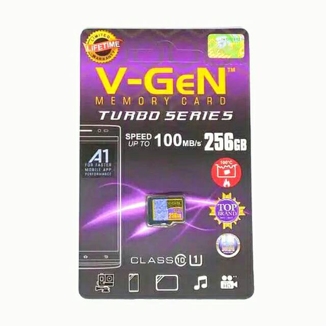 Grosir Micro Sd 256gb V-Gen Memori Class 10 Turbo Original Memory Vgen