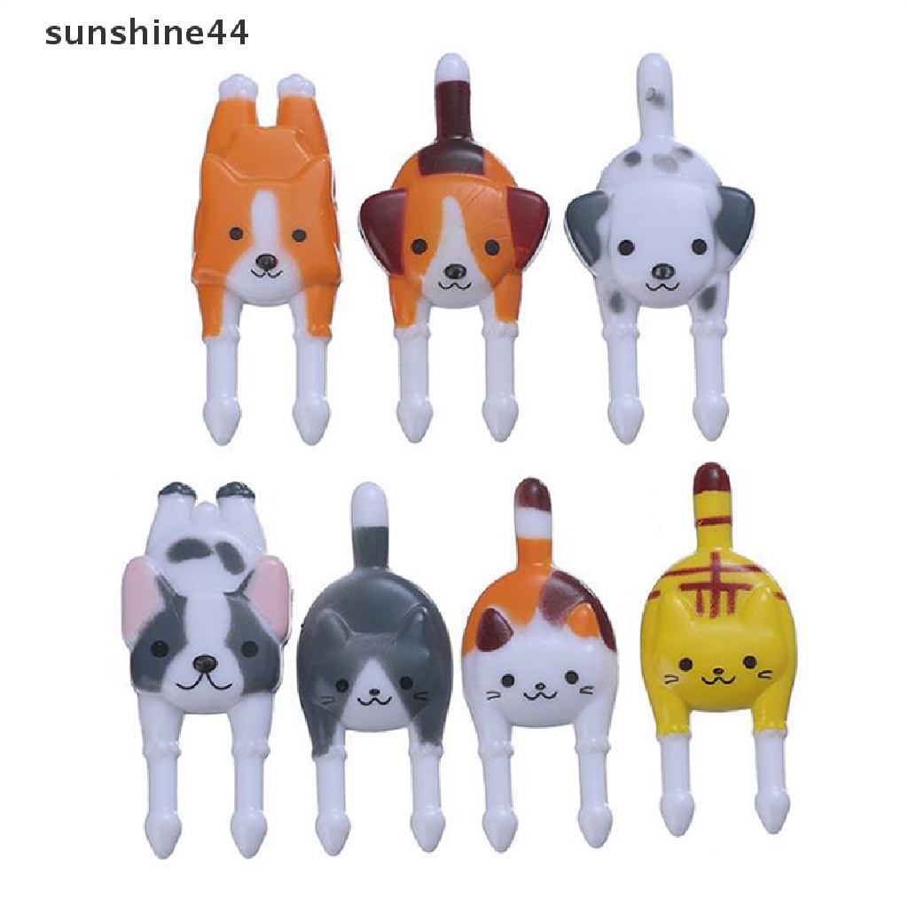 Sunshine 7Pcs Garpu Buah Mini Bentuk Kartun Hewan Lucu Untuk Dekorasi Pesta