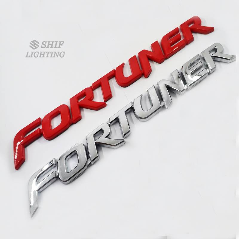 1pc Stiker Emblem / Badge Tulisan Fortuner Bahan Abs Untuk Dekorasi Bagasi Mobil Toyota