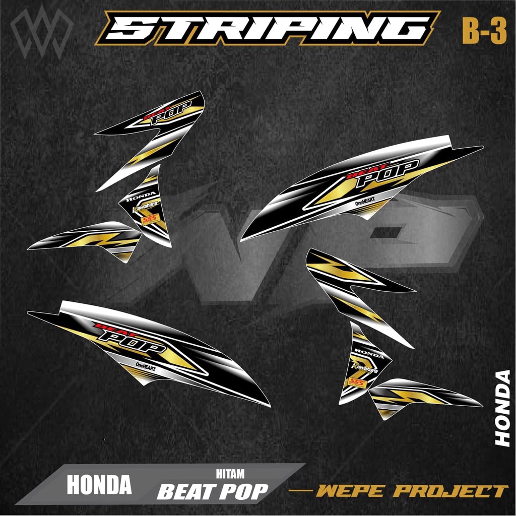 STRIPING STIKER VARIASI BEAT POP - STICKER VARIASI LIST SKOTLET MOTOR HONDA BEAT POP - B3