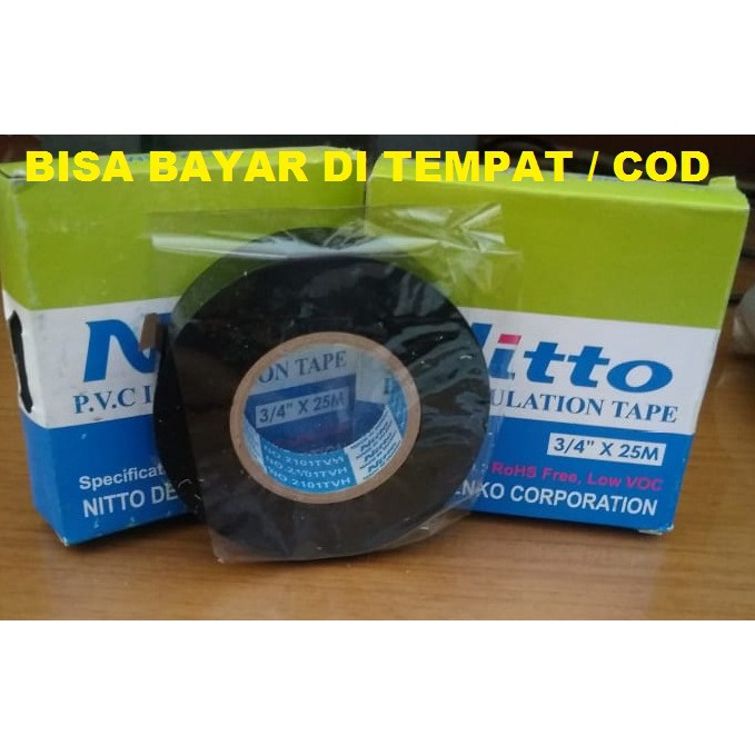 ISOLASI LISTRIK KABEL NITTO ORIGINAL WARNA HITAM