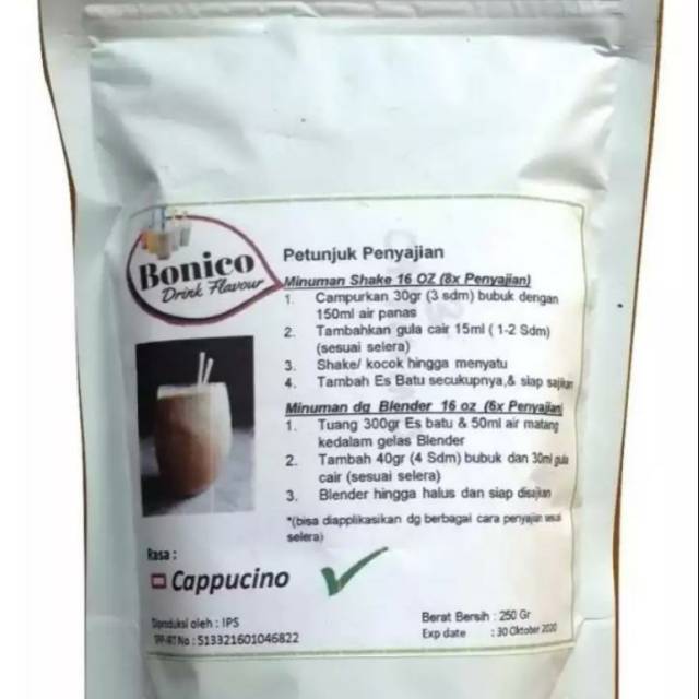 

bonico CAPUCCINO 120gr bubuk minuman ice blend drink plavour powder