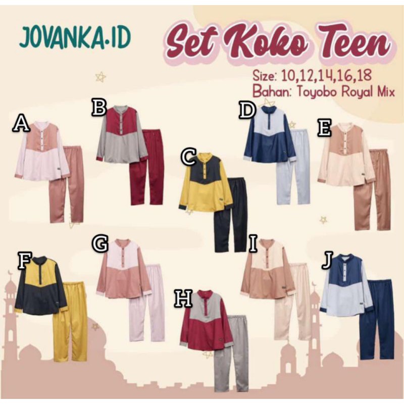 SET KOKO TEEN JOVANKA.ID SIZE 10-18T
