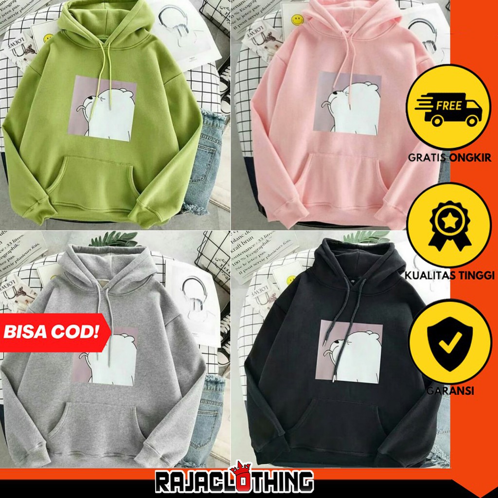 RCL - JAKET SWEATER CUTE BEAR SWEATER HODIE PRIA WANITA