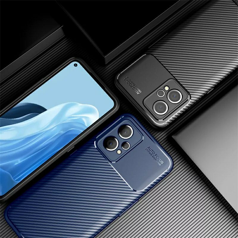 Case Realme 8 5G / 8i / 9i 9 10 Pro Plus Softcase Carbon Autofocus Original