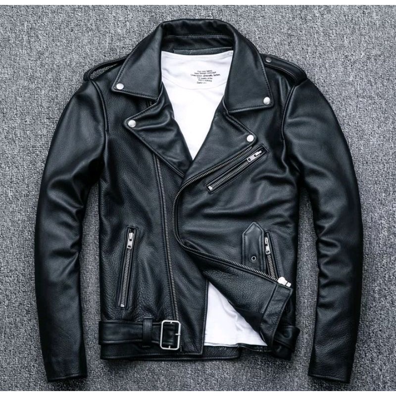 Jaket kulit ramones jaket kulit double kerah