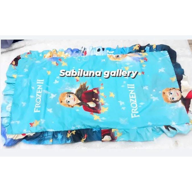 Sarung bantal cinta rempel 50x100 frozen katun cvc