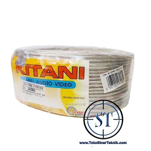 1 Meter Kabel Head Mono KITANI 1x10 x32 / 0.12mm isi 2 @1M Coaxial 2 Jalur  ( 1 x 10 x32 / 0,12mm ) Meteran Audio Video Cable Tranparan