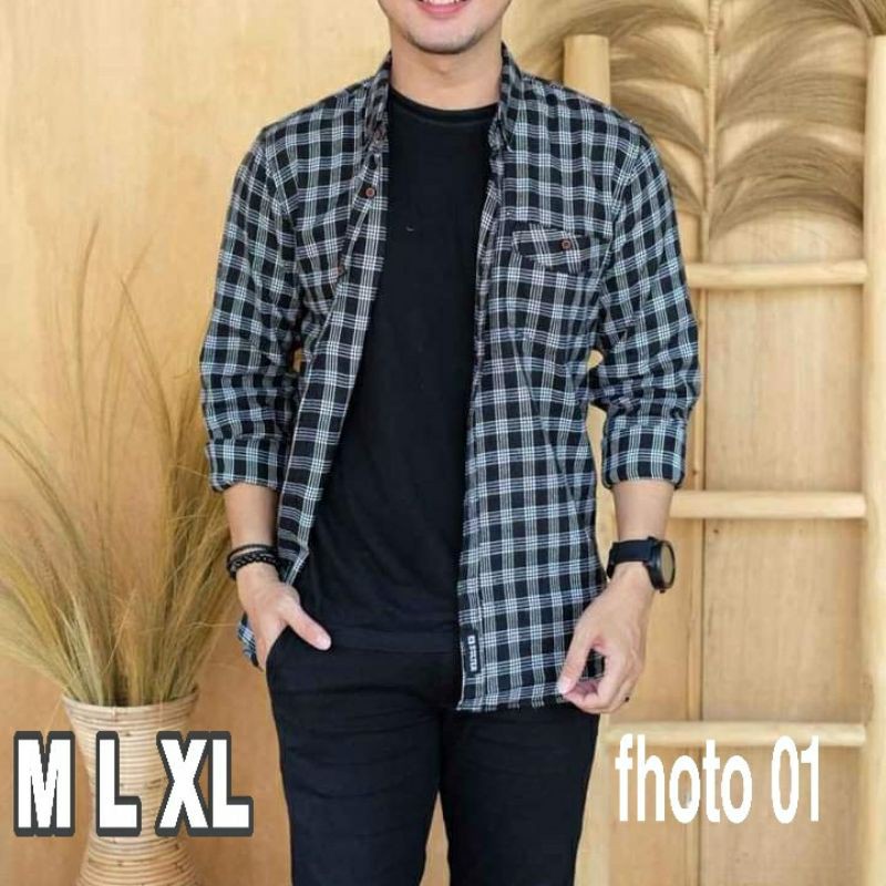 Kemeja flanel pria/kemeja flanel pria tangan panjang/kemeja flanel/COD/kemeja flanel termurah