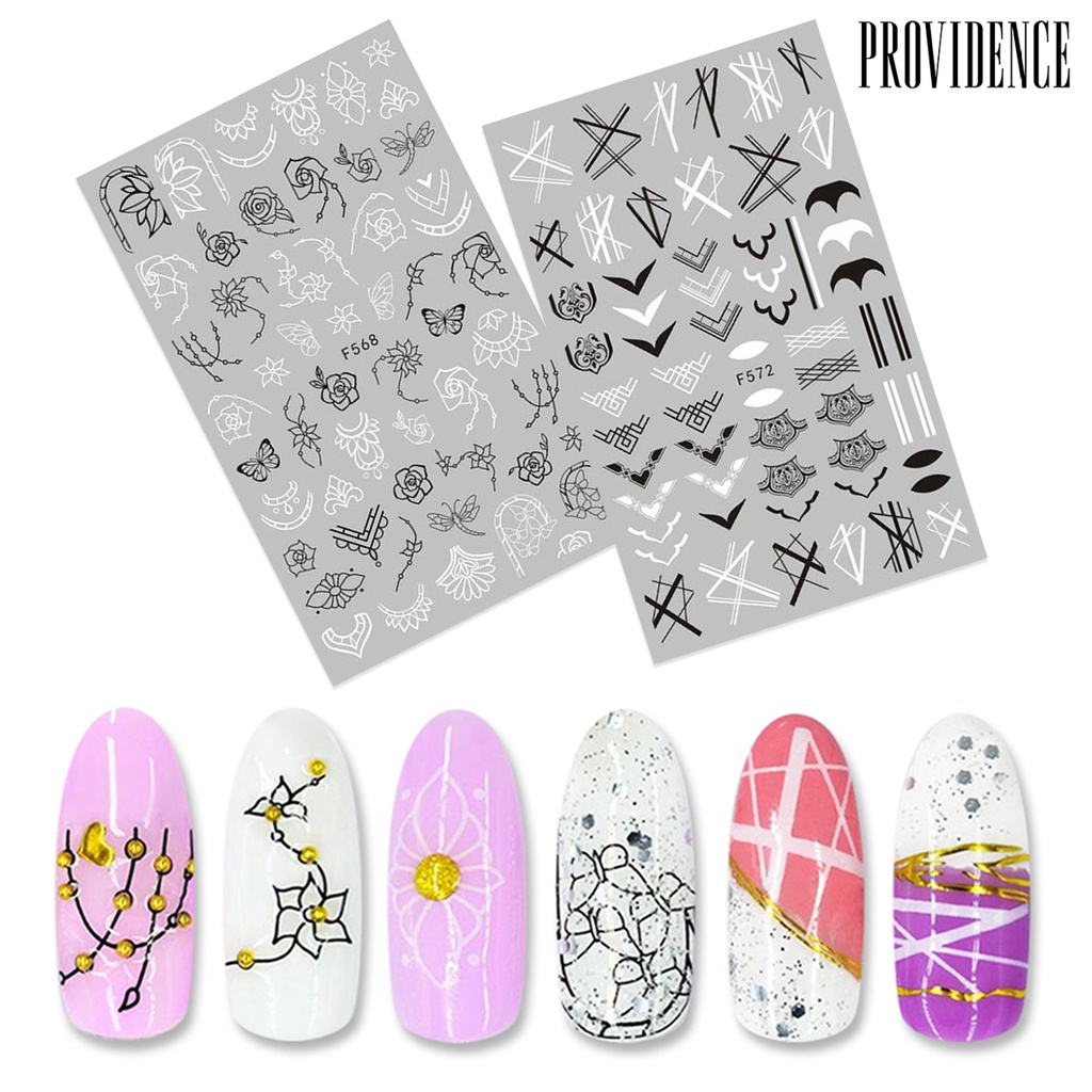 Providence Nail Sticker Self-Adhesive Long-lasting Multi-functional Abstract Lady Face Avocado Color 3D Nail Sticker for Girl