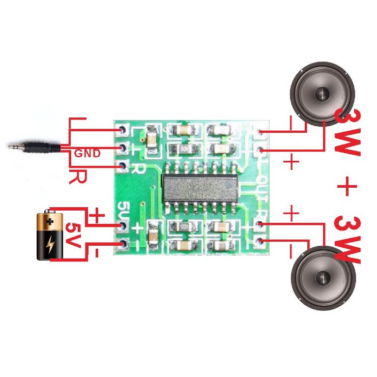 Super Mini Stereo Audio Amplifier 2x3W 5V PAM 8403