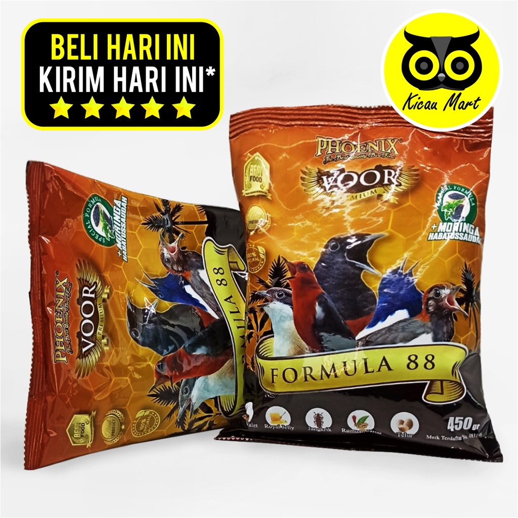 Voer Coklat Phoenix Formula 88 Phoenik Pakan Makanan Pur Burung Murai Batu Beo Cucak Jalak Bali