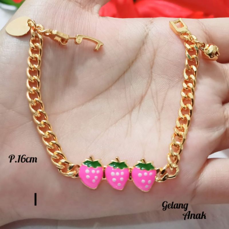 Gelang Anak Rantai Karakter varian Motif Perhiasan Anak Gold Limited edition (COD)