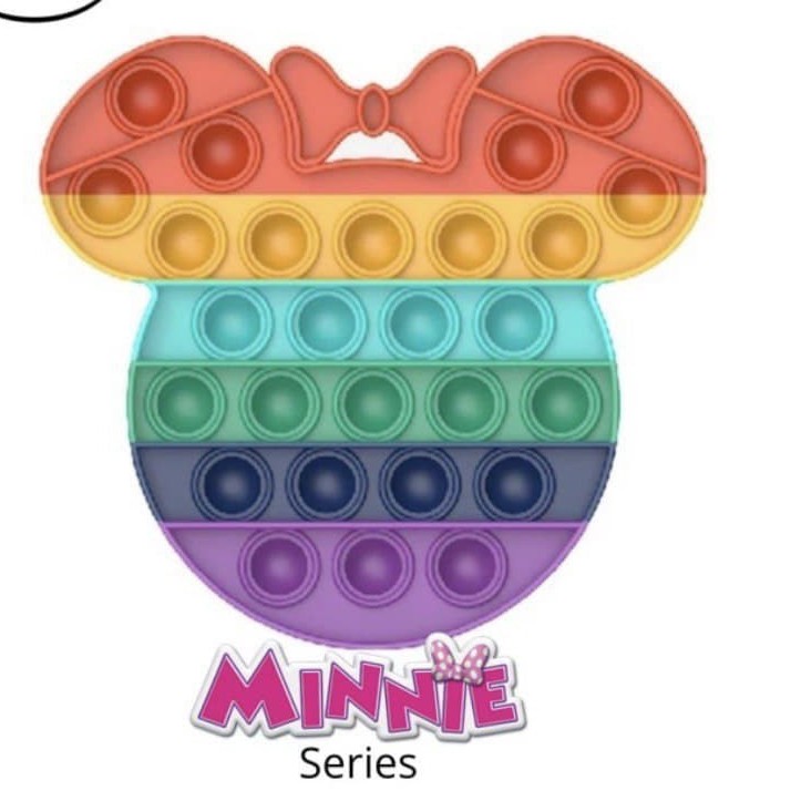 Pop Its Pop It Fidget Toy Toys Push Bubble Mainan Anak Rainbow - Minnie Rainbow
