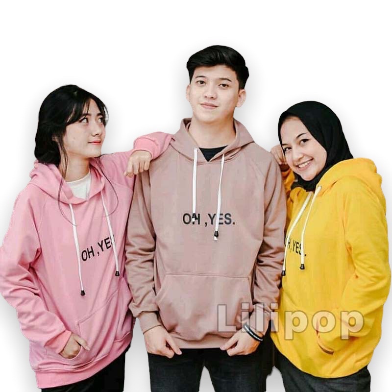 Lilipop.id Sweater Hoodie Wanita Oh Yes Jumper