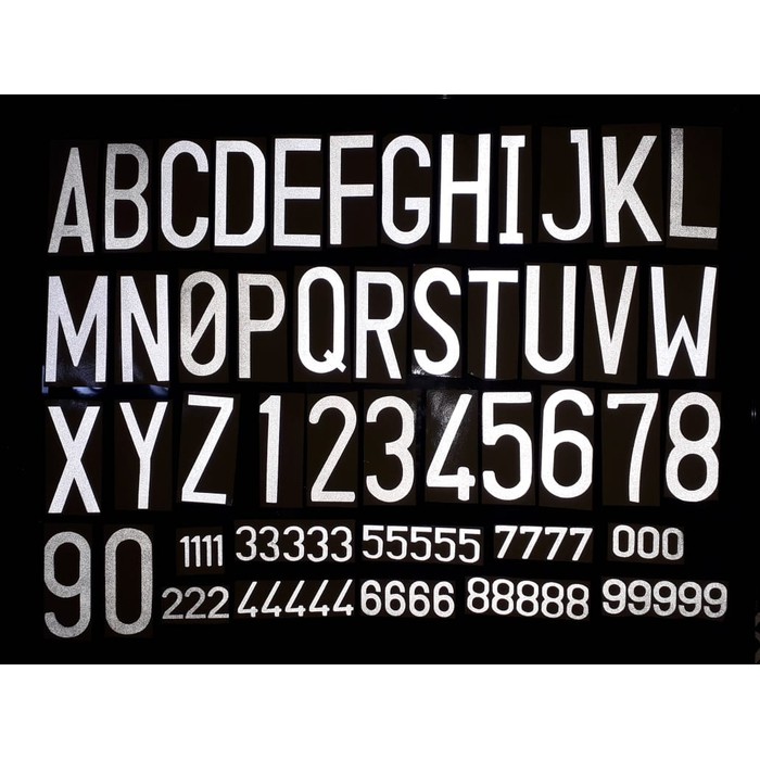 Stiker Plat Nomor Mobil (Font Standar Samsat)