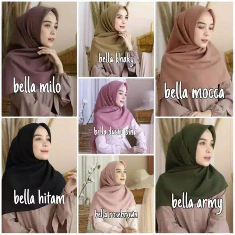 [ JAHITAN RAPI  ] JILBAB SEGIEMPAT BELLA SQUARE POLYCOTTON••BELLA SQUARE