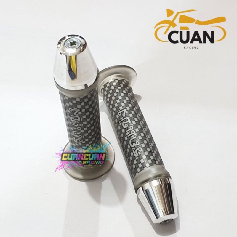 HANDGRIP KARBON SILVER + JALU STANG SILVER BISA UNTUK SEMUA MOTOR