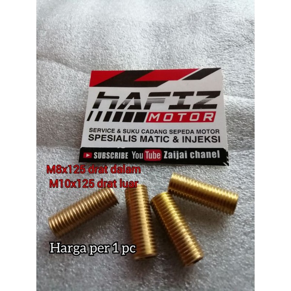 perbos baut 12 selk dol m8xm10 recoil baut 12 sokdrat baut 12 dol selk m8x10 bahan kuningan