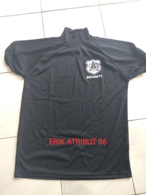 kaos sablon satpam leher tinggi