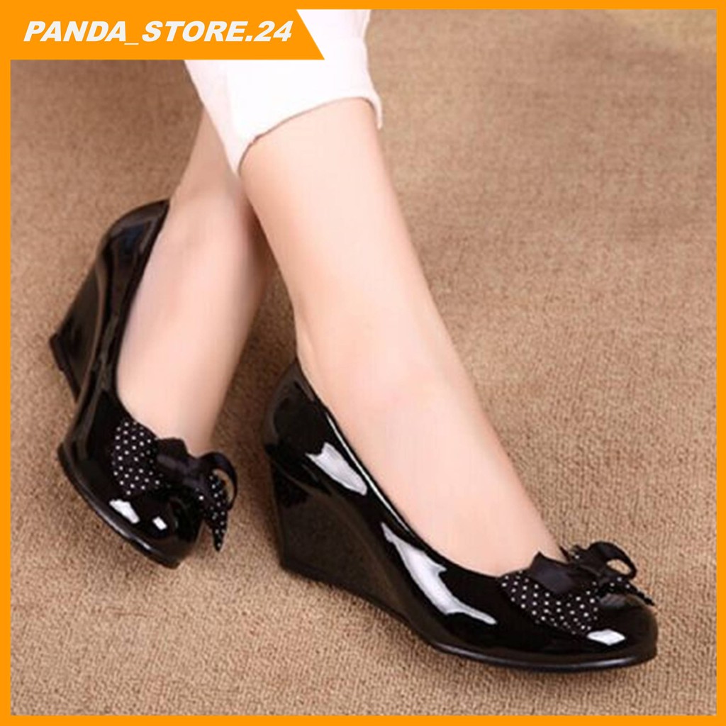 Vahn SUKI Sepatu Flat Shoes Kerja Wanita Casual Santai Hitam Abu FMD05