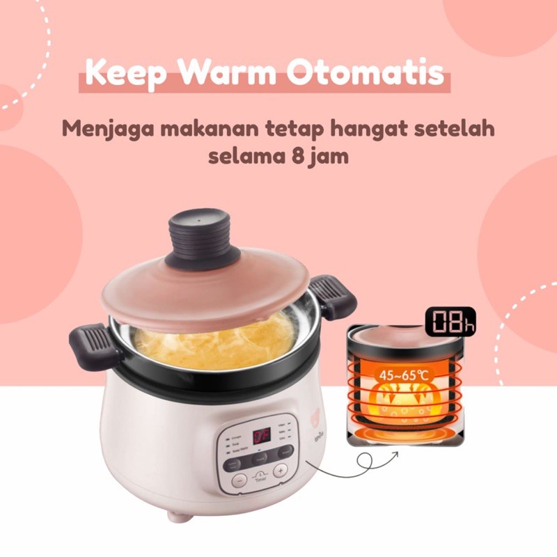 Emily - Slow Cooker Purple Claypot 0.8L  (tanah liat)