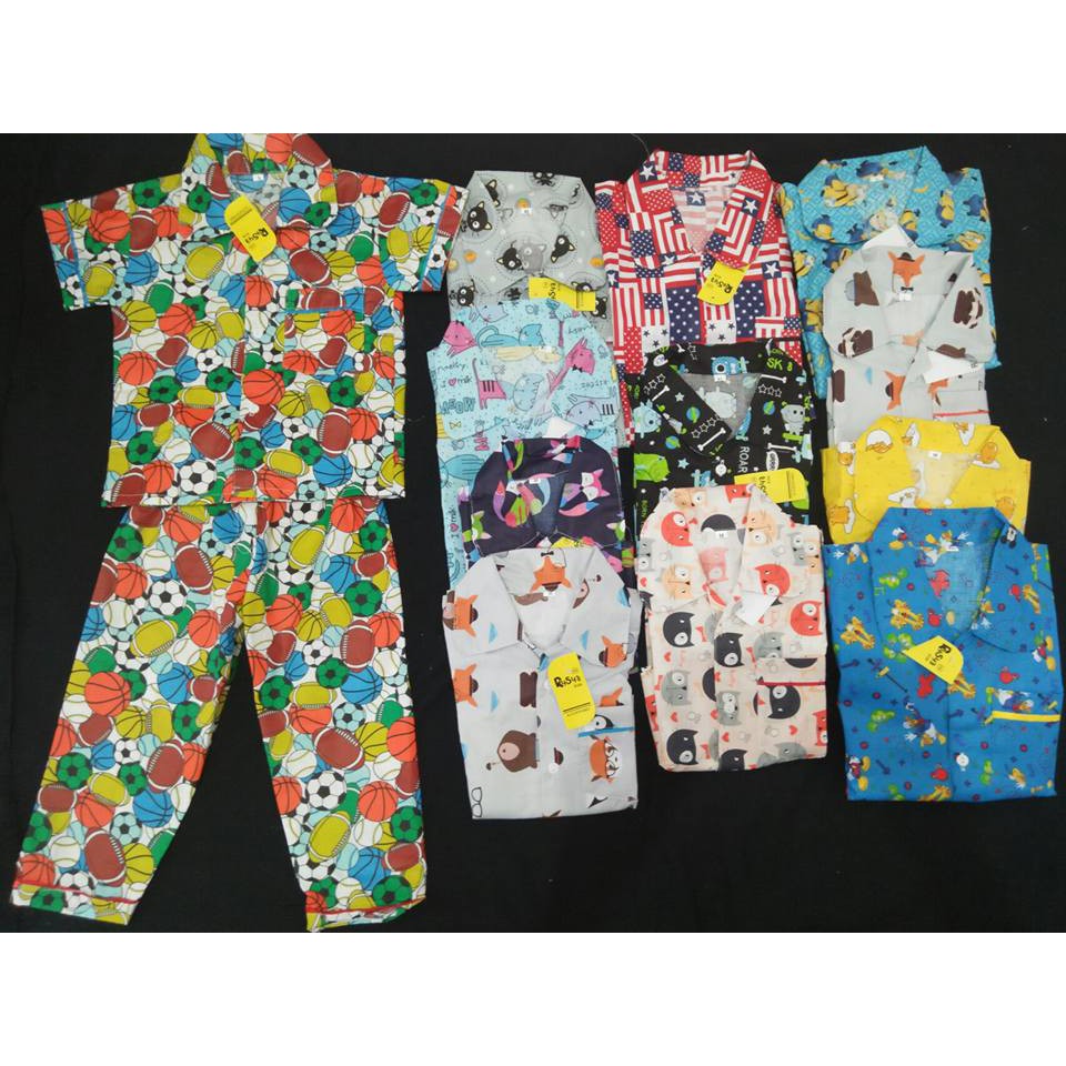 laki dan baju anak perempuan couple 2 5 piyama size anak RYSya untuk tahun anak usia M,L,XL