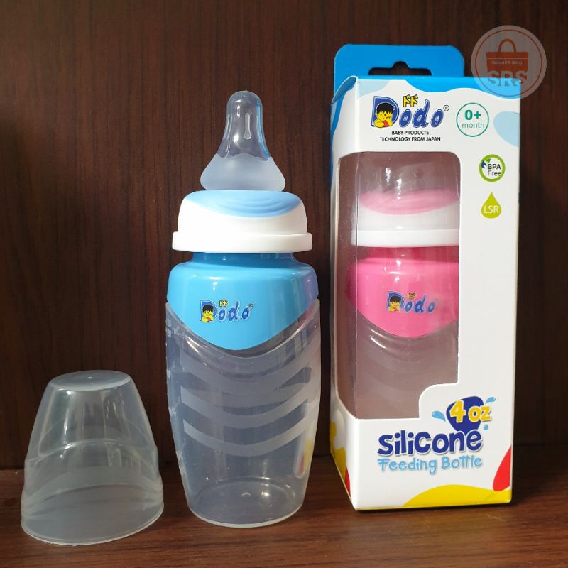 Dodo Silicone Feeding Bottle Newborn 0+ Month | Botol Susu Silikon Bayi 125ml BPA Free Wide Neck