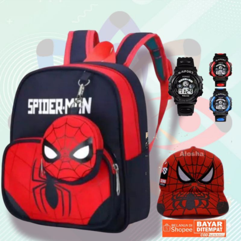 Tas Ransel Sekolah Anak Laki-Laki Karakter Spiderman Superhero Murah