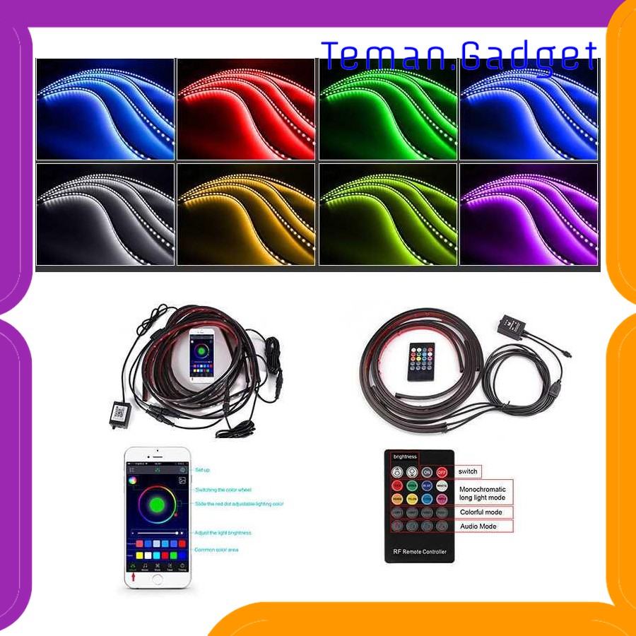 TG-DG025 JIAMEN LAMPU LED STRIP RGB 90/120CM 4PCS BLUETOOTH APP CONTROLLER JIA4