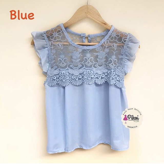 Blouse katun putih cantik / blouse bangkok murah / blouse lace cantik / blouse cewek murah / 1953