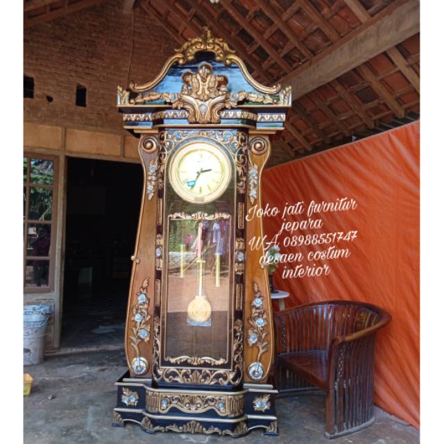 Lemari jam Bagong jumbo jati solid