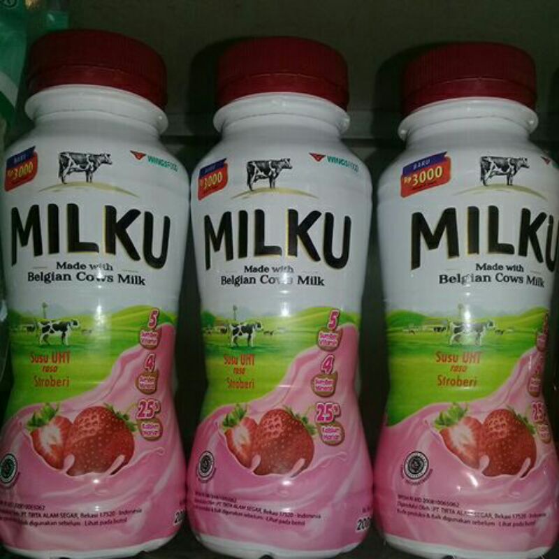 

susu sapi uht belgia rasa strawberry