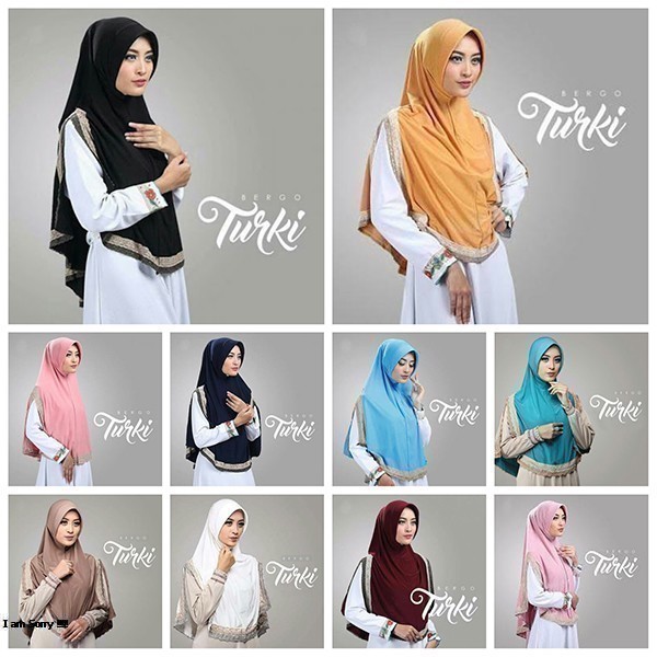 Bergo Turki Jilbab Hijab Instant / Bergo Turkey Instan Syari / Instan Bergo Turkish Jersey WIth Pet