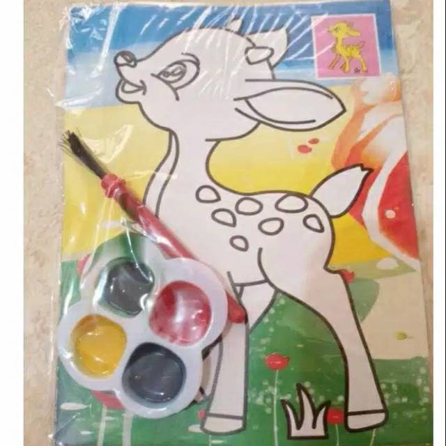 

D6 Buku Gambar dg CAT AIR | Mainan Edukasi Anak Melukis Menggambar | Activity Paint Book Lukis Kuas
