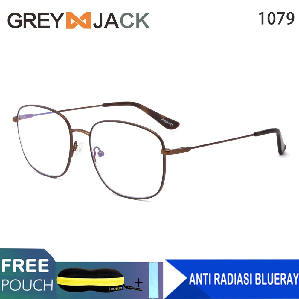 

Grey Jack Frame Kacamata Titanium Metal Fashion / anti radiasi Blue Ray/1079