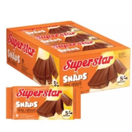 

Superstar Snaps adalah wafer coklat 12x28gr