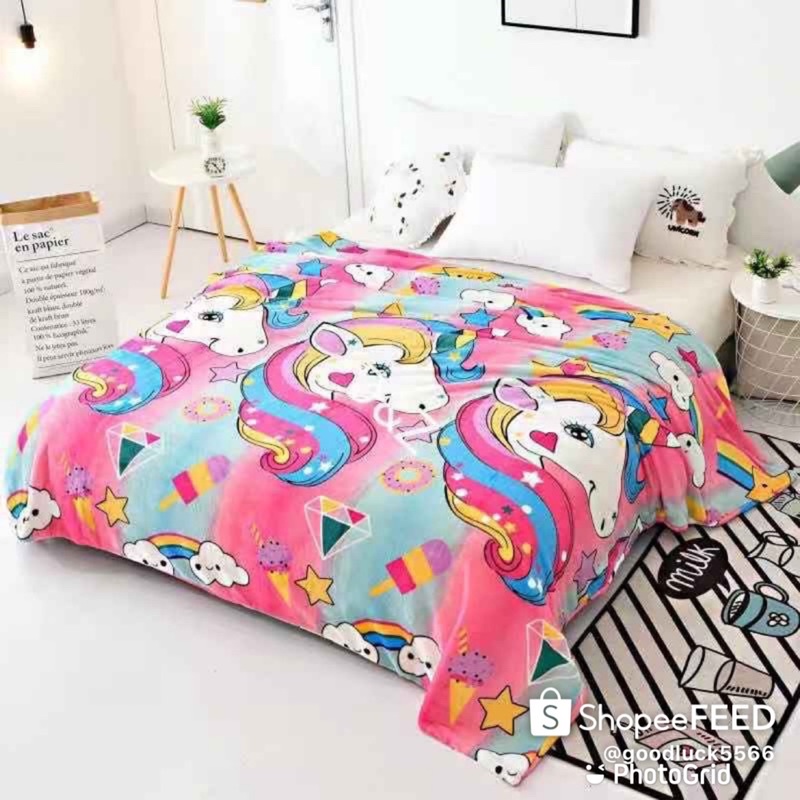 Selimut Karakter Bulu Super Lembut Motif Doraemon Terbaru Size uk 140x200 Terlaris