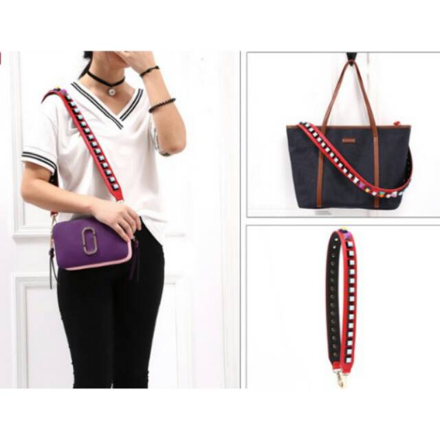 Premium Strap You Candy Stud Red Black Inspired Gold Hardware/ Bag Strap/ Tali Tas Panjang