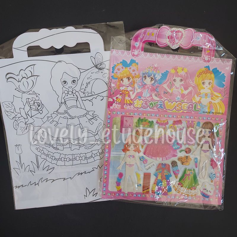 Sticker anak 3d timbul dress up | mainan jadul dress up | sticker anak timbul 3d dress up dan mewarn