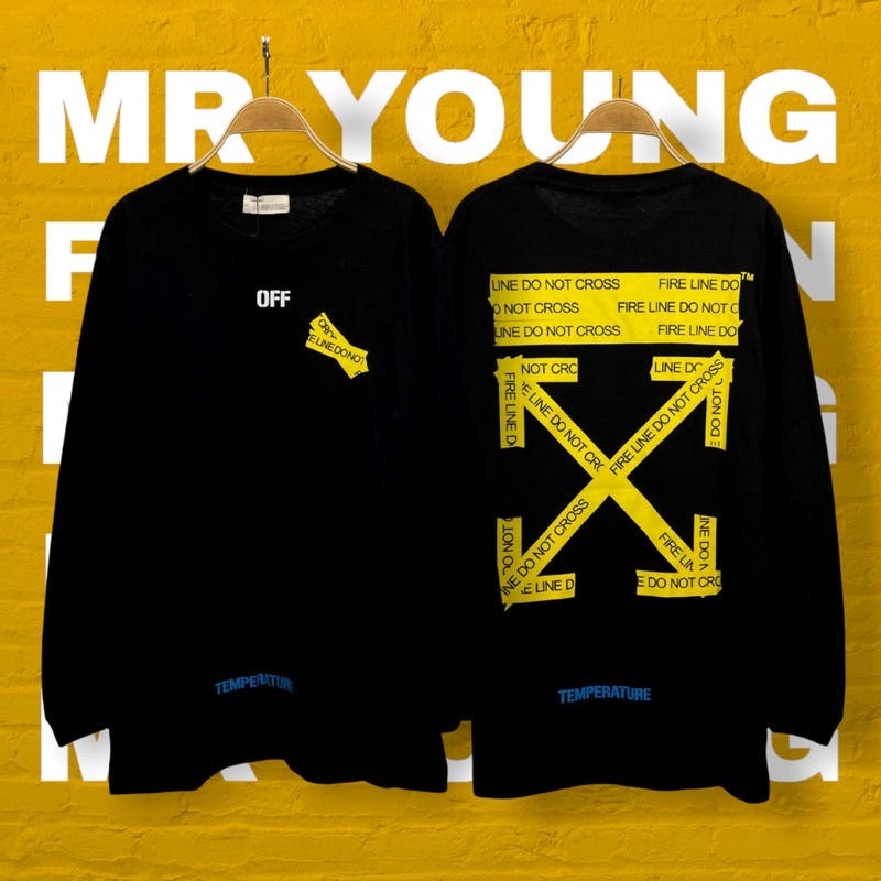 LONGSLEEVE OFFWHITE POLICE LINE / KAOS PANJANG MERK OFF WHITE