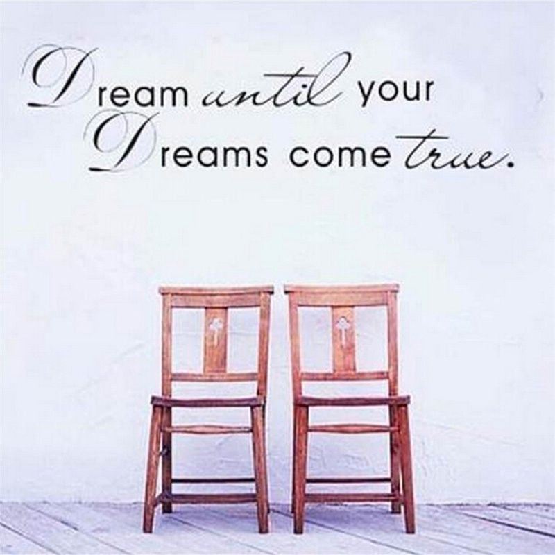 【Theredsunrisesiwy.id】Dream Until Your Dreams Come True Quote Vinyl Wall Sticker Decals Home Decor