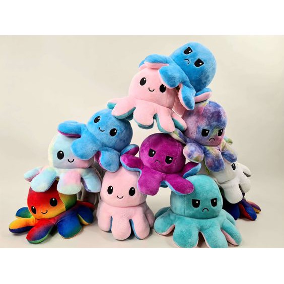 Topprice Boneka Gurita Octopus Bolak-Balik Dua Sisi Reversible / Boneka Lucu/ ubur-ubur mini COD U99