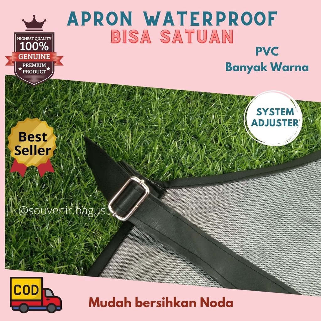 Apron Celemek PVC Anti Air Waterproof cuci piring steam barista kepster terlaris murah 110cm