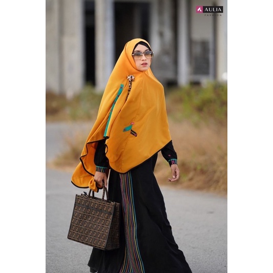 Aulia Fashion Set Gamis Busui Syari Premium SULTAN 10 JETBLACK MUSTARD New