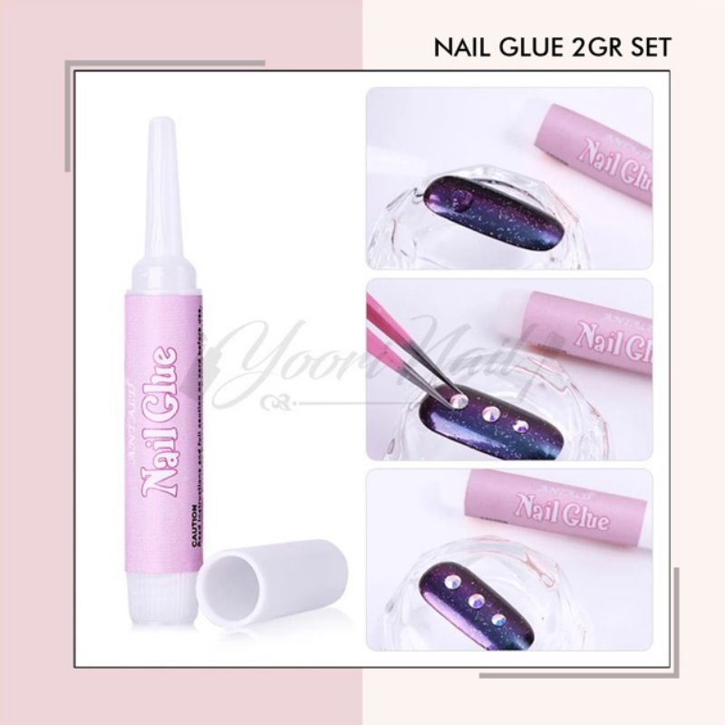 10pcs mini nail glue 2gr lem kuku palsu 2grams nail art glue 2 gr false nail glue lem kuku kecil